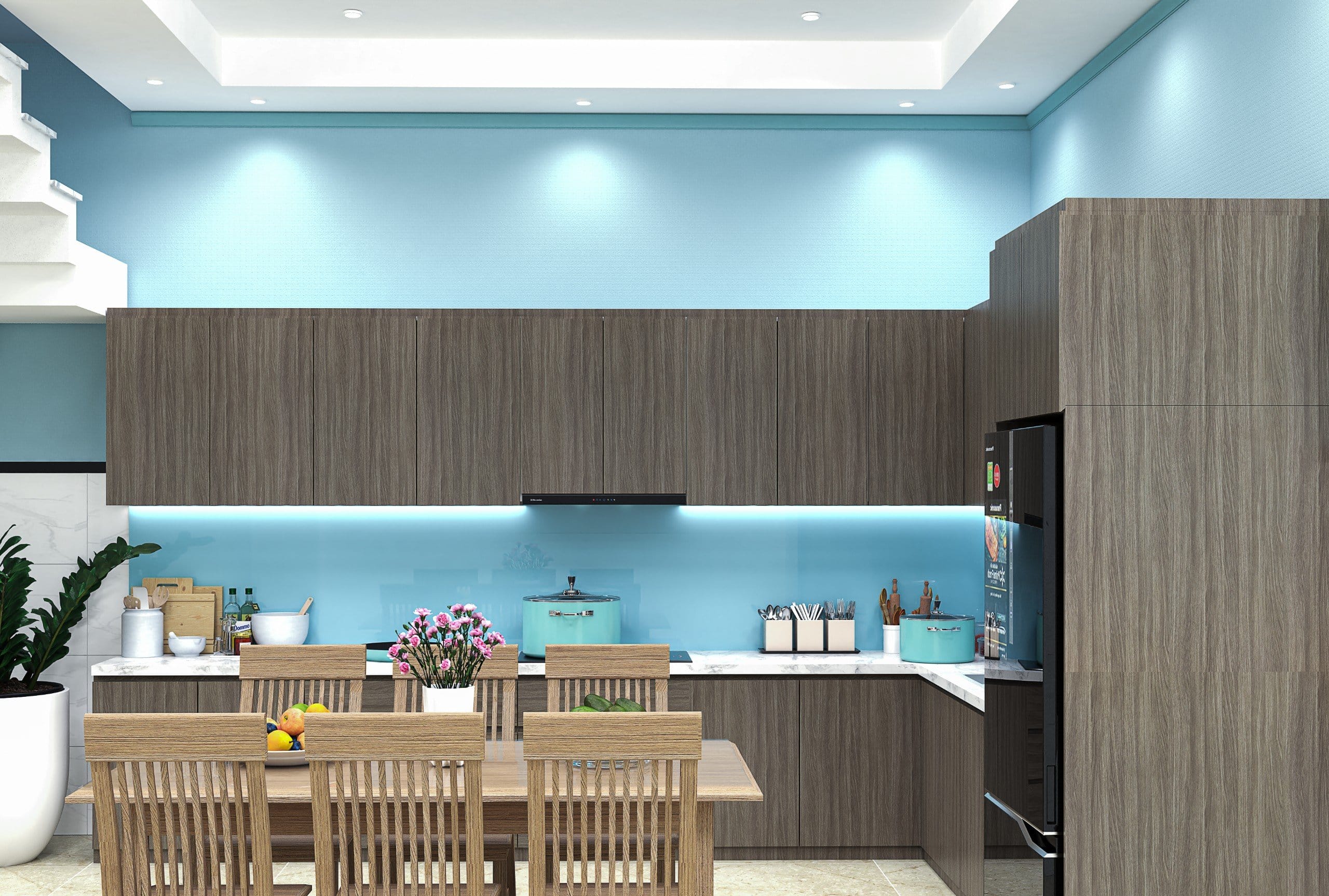 tủ bếp MDF chống ẩm melamine