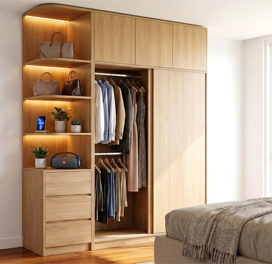 tủ quần áo mdf phủ melamine