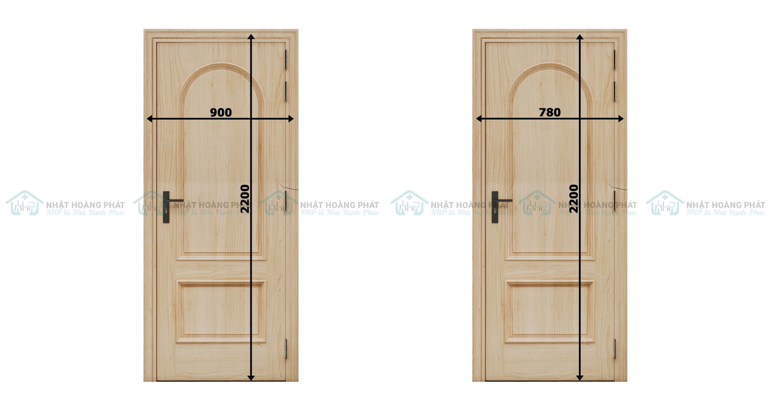 kích thước cửa phòng ngủ gỗ beech
