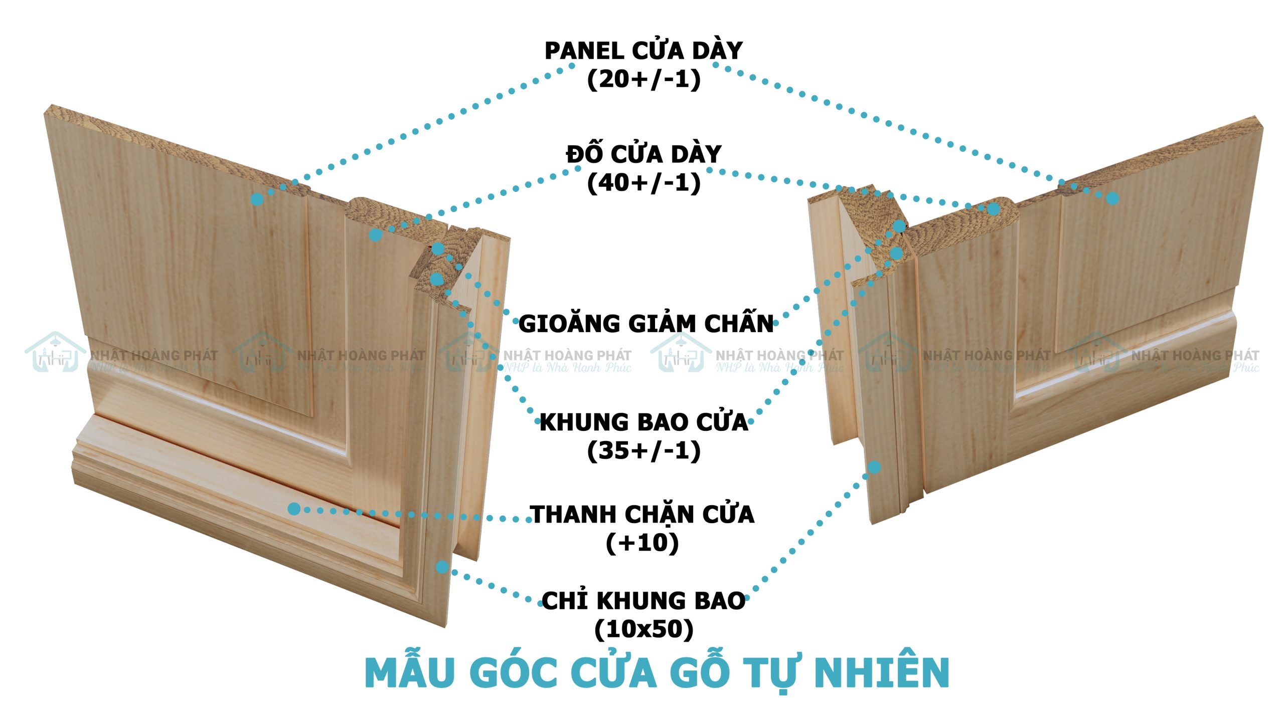 mặt cắt chi tiết cửa gỗ beech phòng ngủ