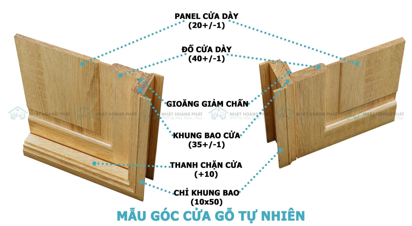 Cửa phòng ngủ gỗ Sồi Mỹ