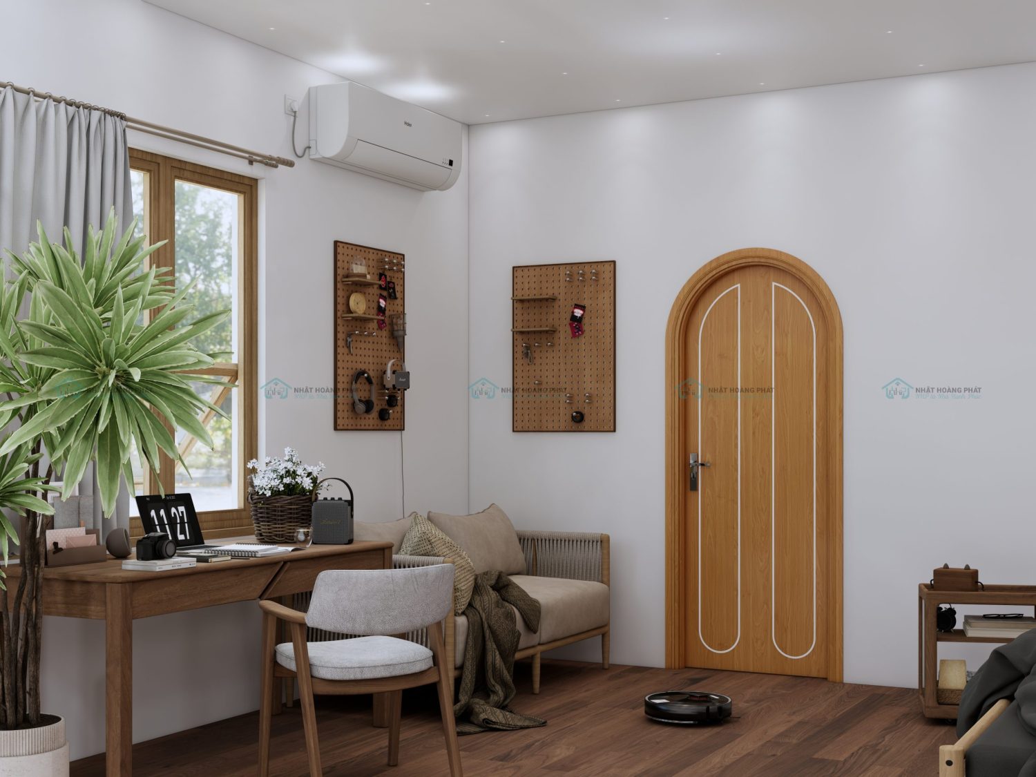 cửa vòm melamine hoa văn cnc