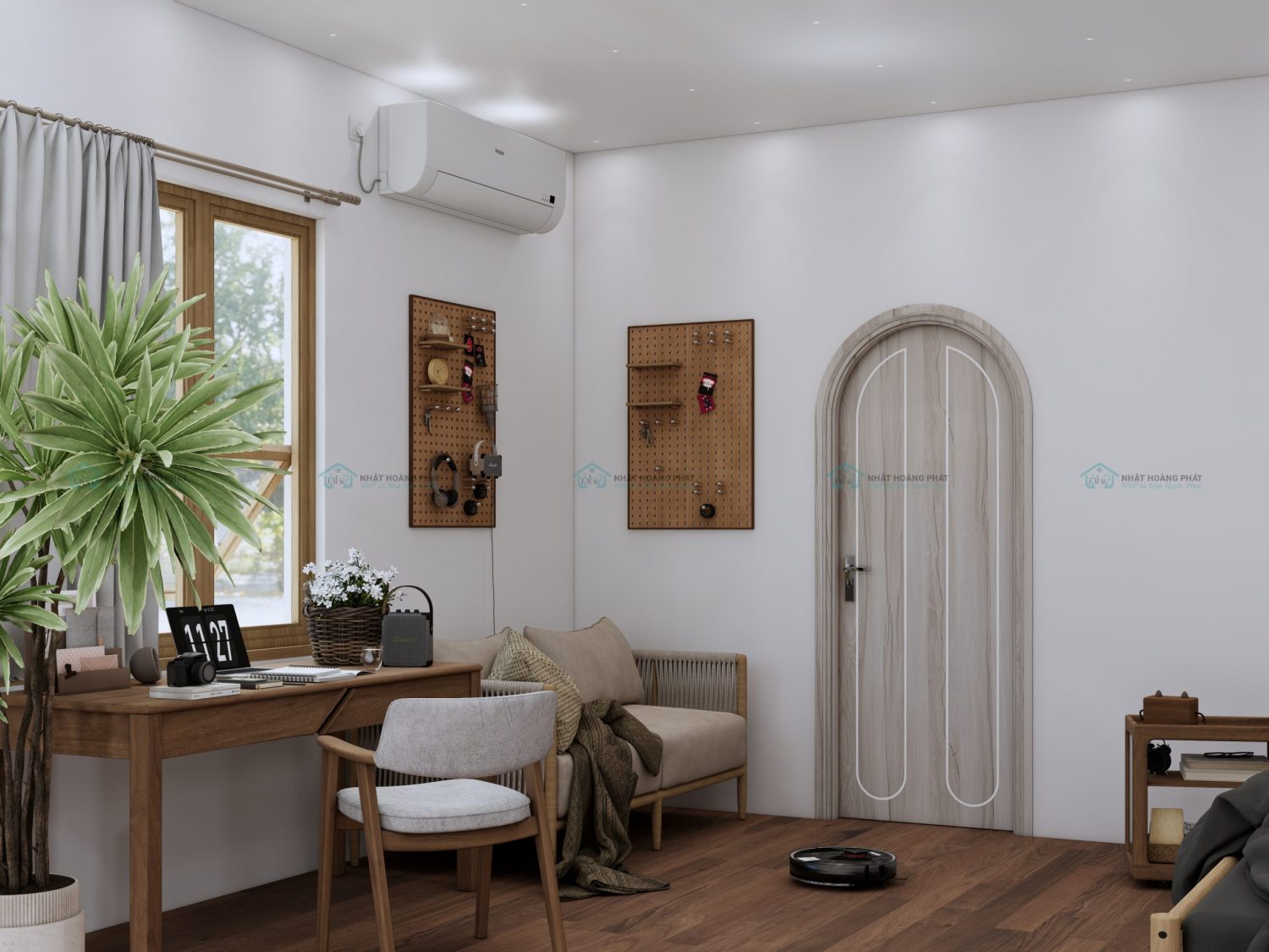 cửa vòm melamine hoa văn cnc