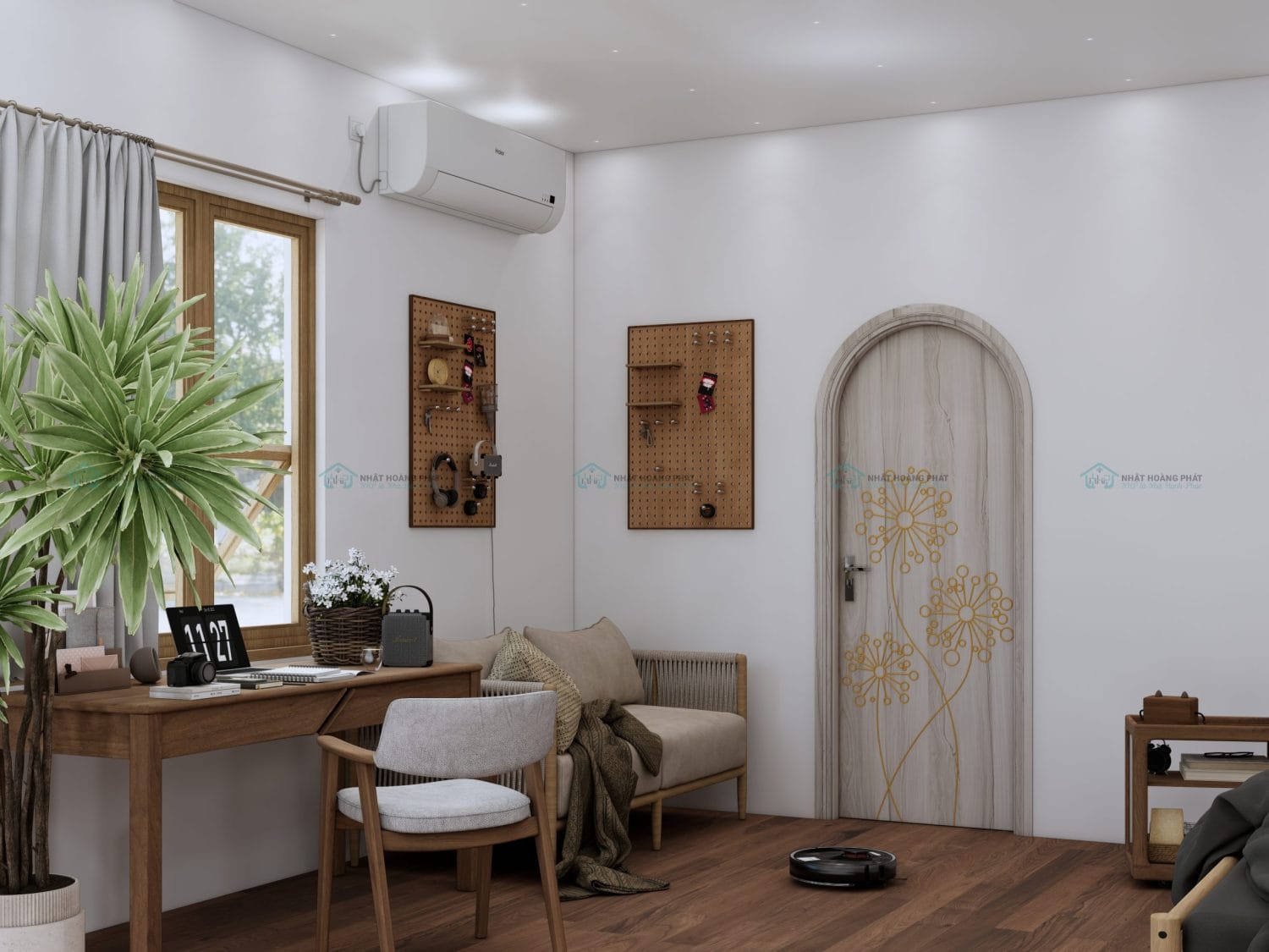 cửa vòm mdf phủ melamine