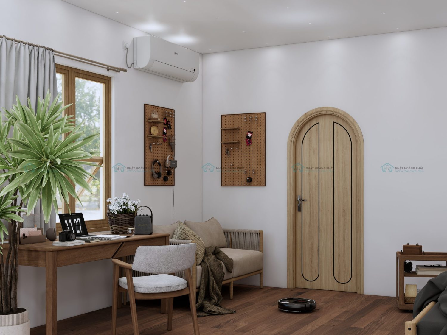 cửa vòm melamine hoa văn cnc