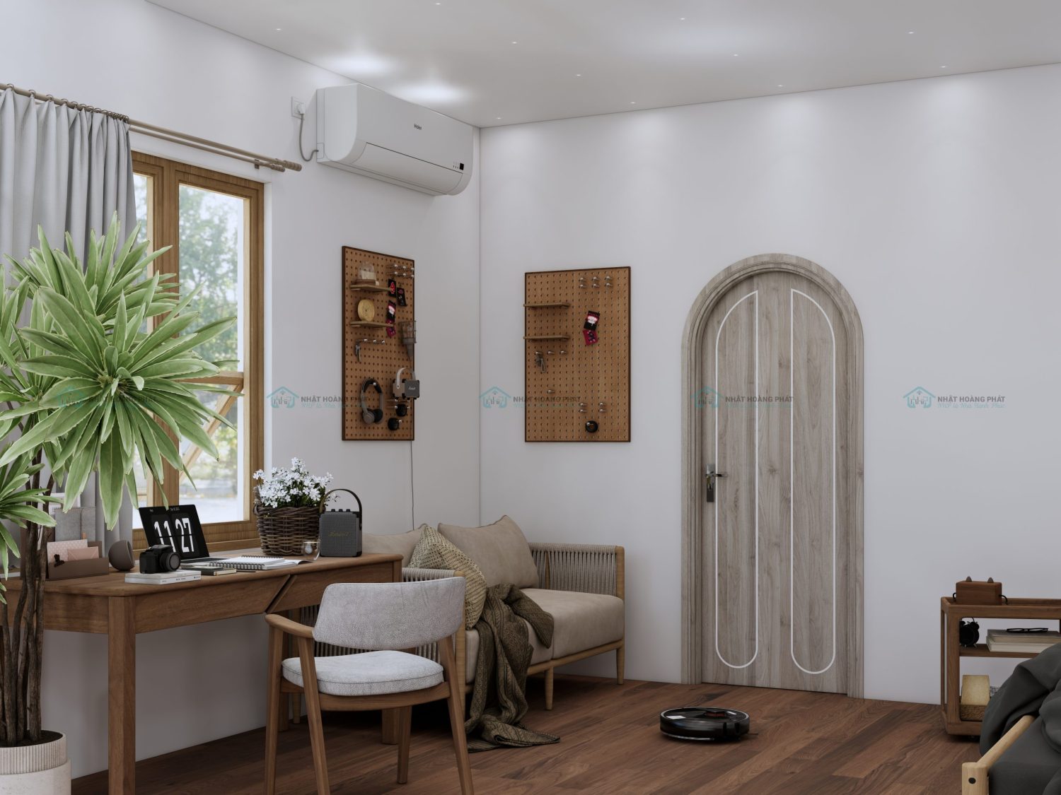 cửa vòm melamine hoa văn cnc