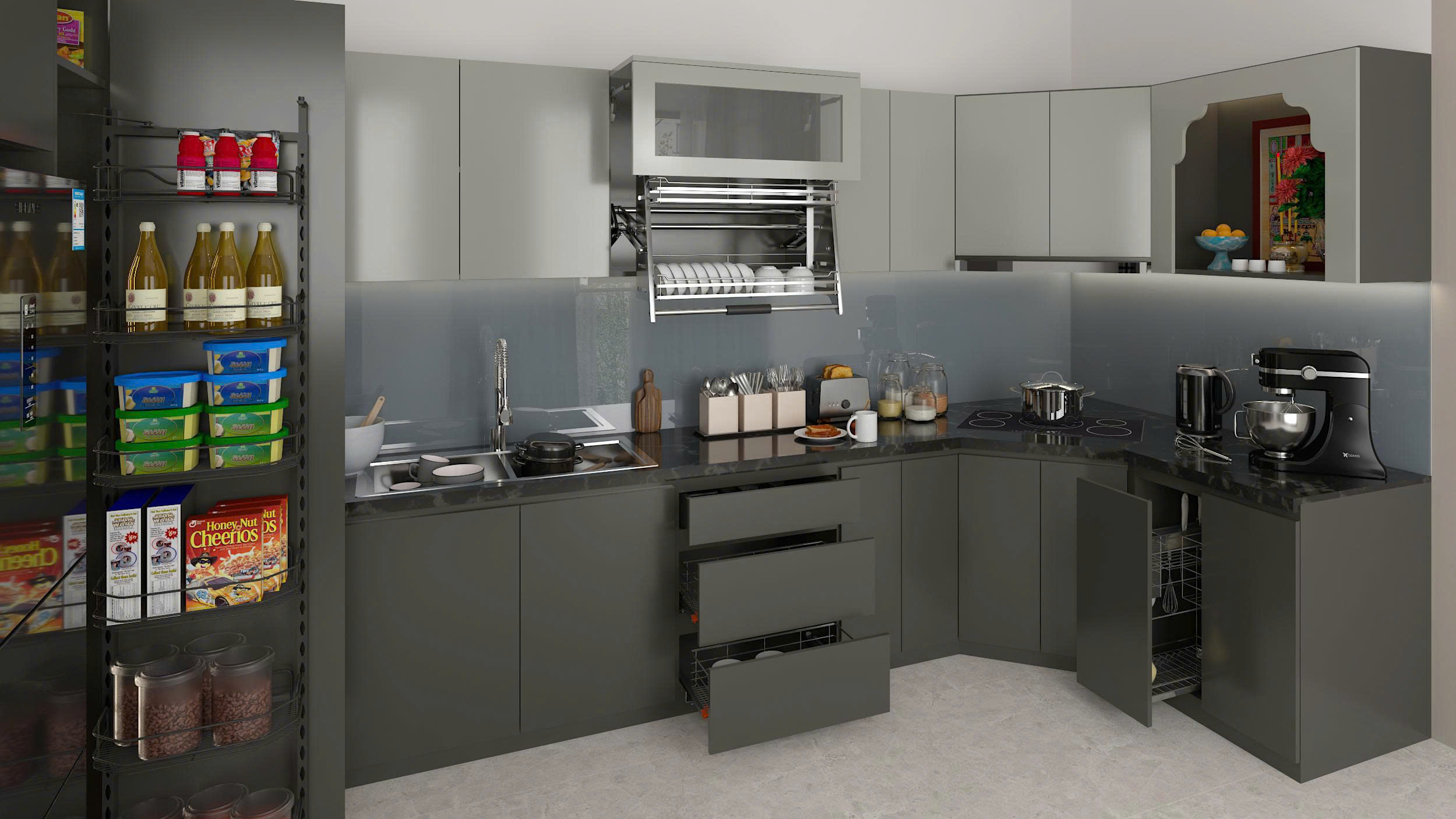 tủ bếp Melamine