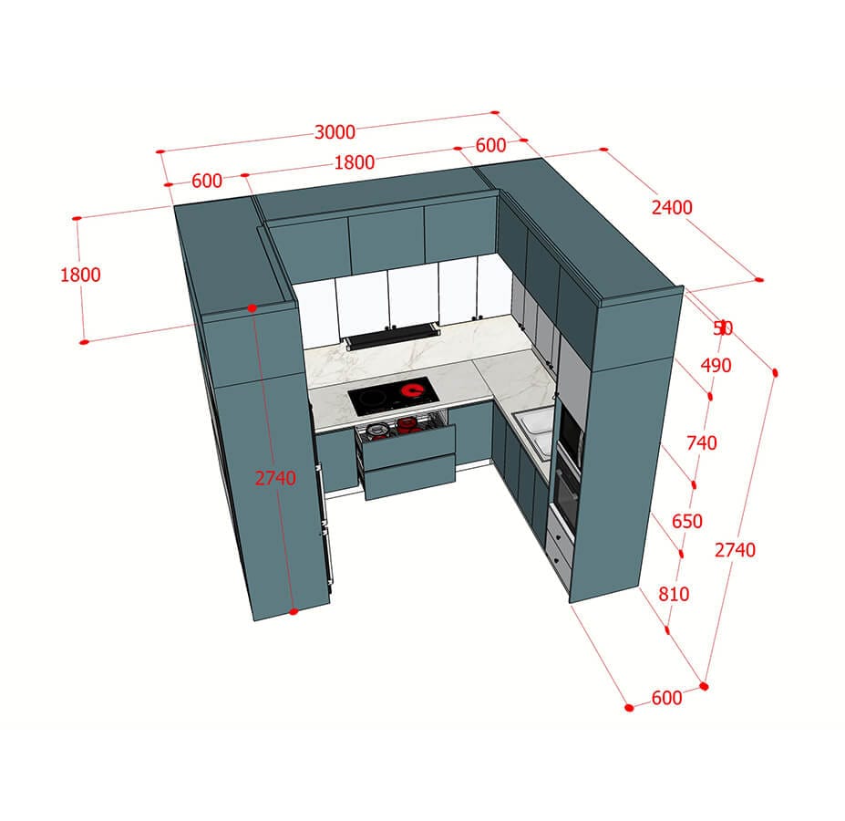 kích thước bếp tiêu chuẩn