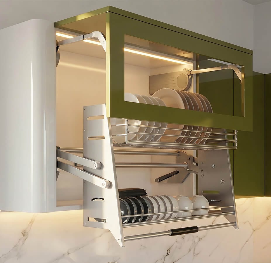 tủ bếp mdf phủ acrylic