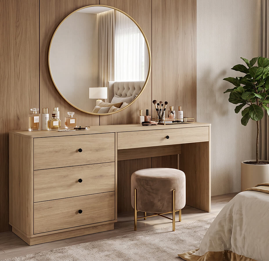 Bàn trang điểm gỗ MDF phủ Melamine – Thiết kế hiện đại