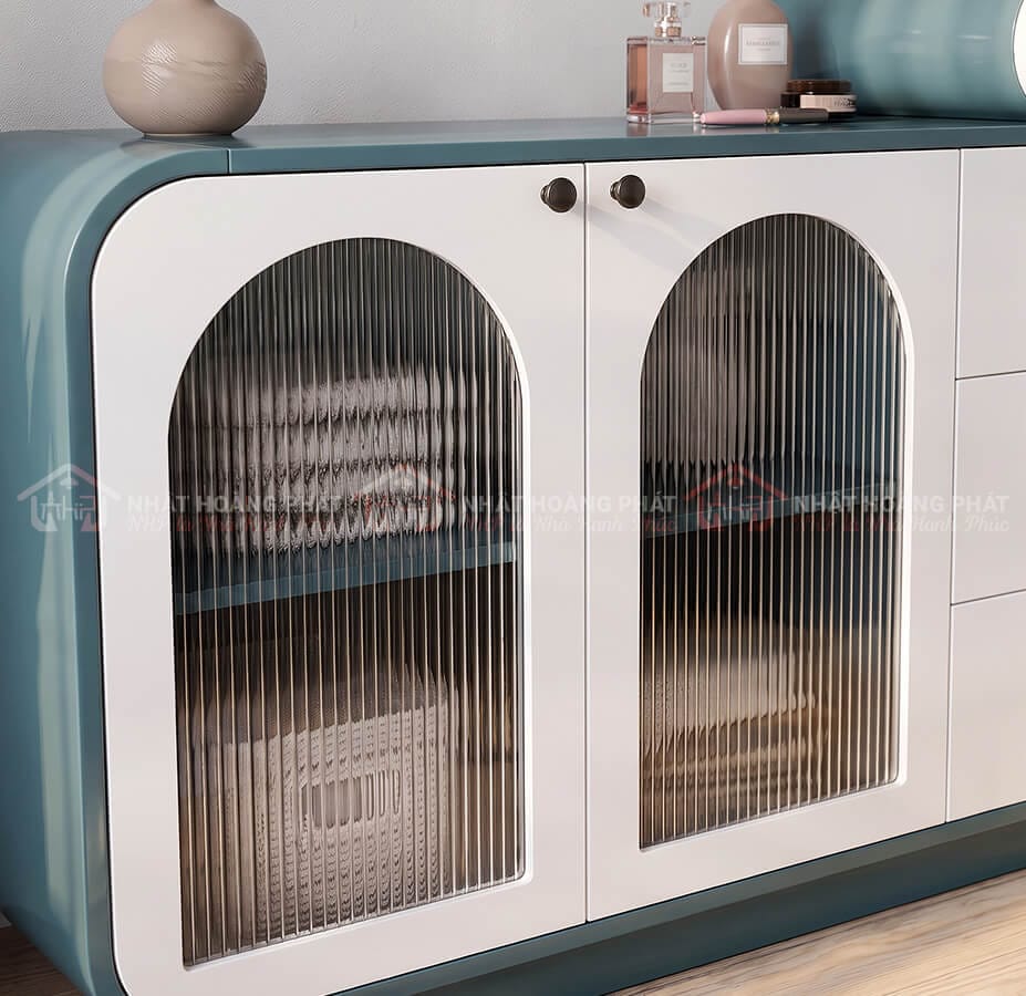 bàn trang điểm bo tròn MDF