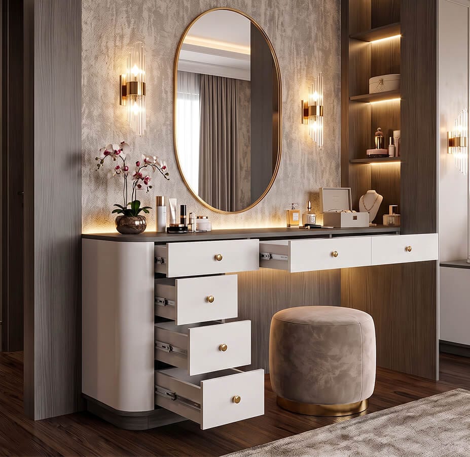bàn trang điểm gỗ công nghiệp