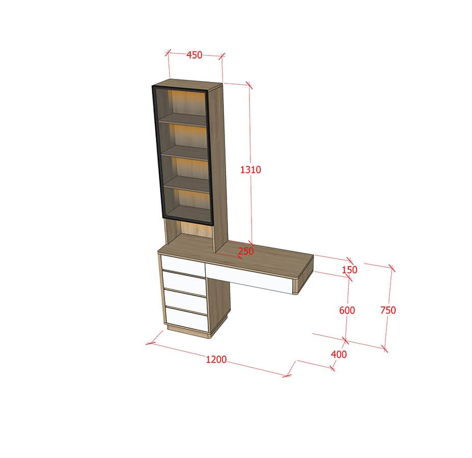 bàn trang điểm mdf cốt xanh