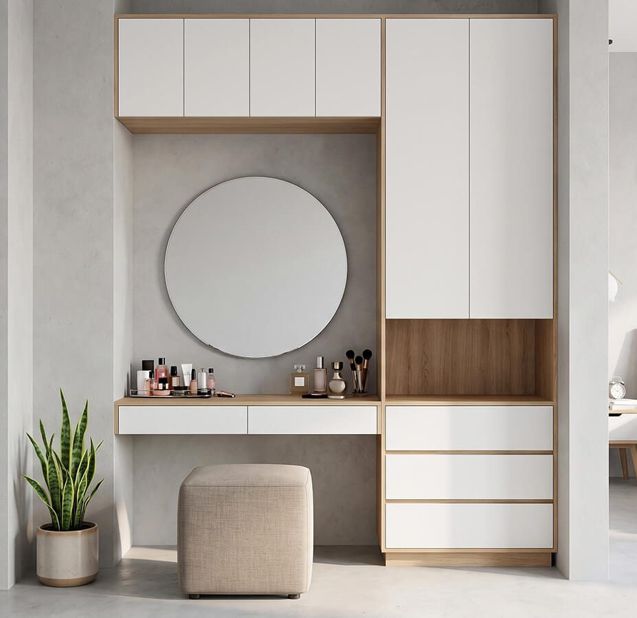 Bàn trang điểm MDF kháng ẩm phủ Melamine bền đẹp