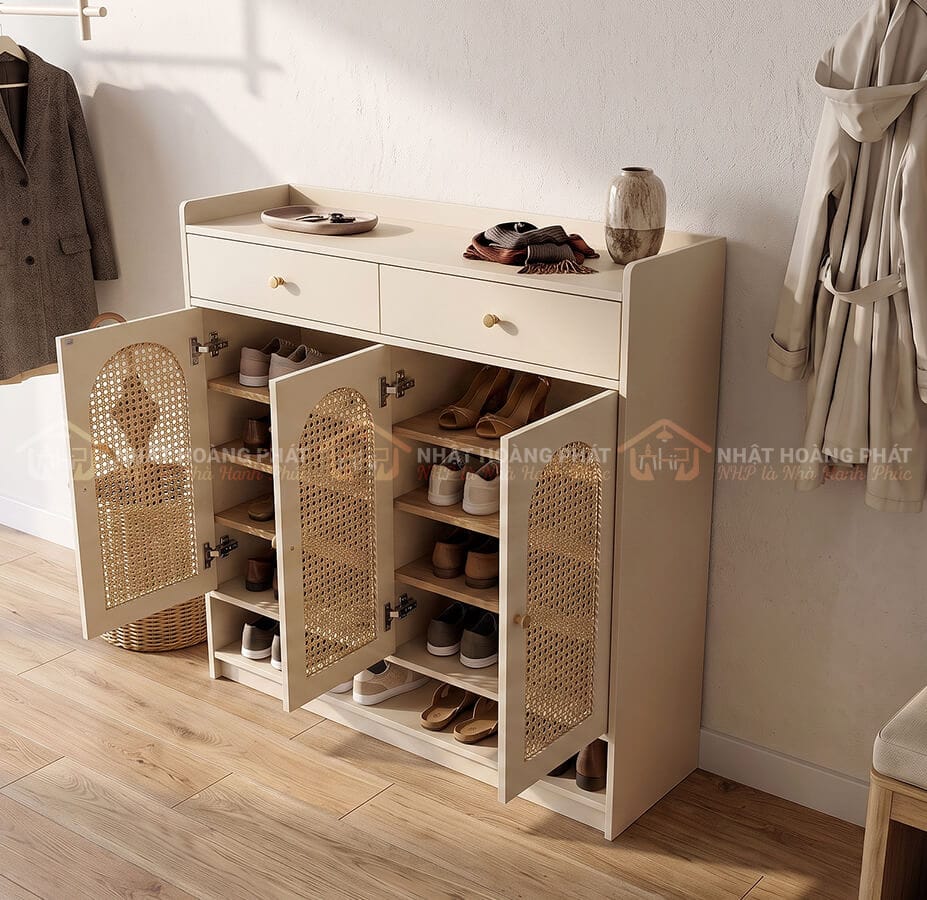 tủ giày MDF cánh mây