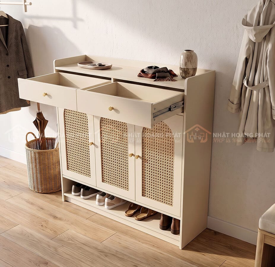 tủ giày MDF cánh mây