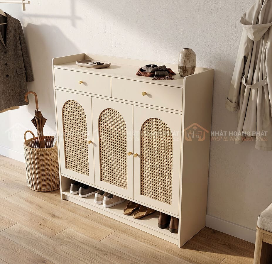 Tủ giày cánh mây MDF Melamine – Tủ giày 3 cánh, 4 cánh