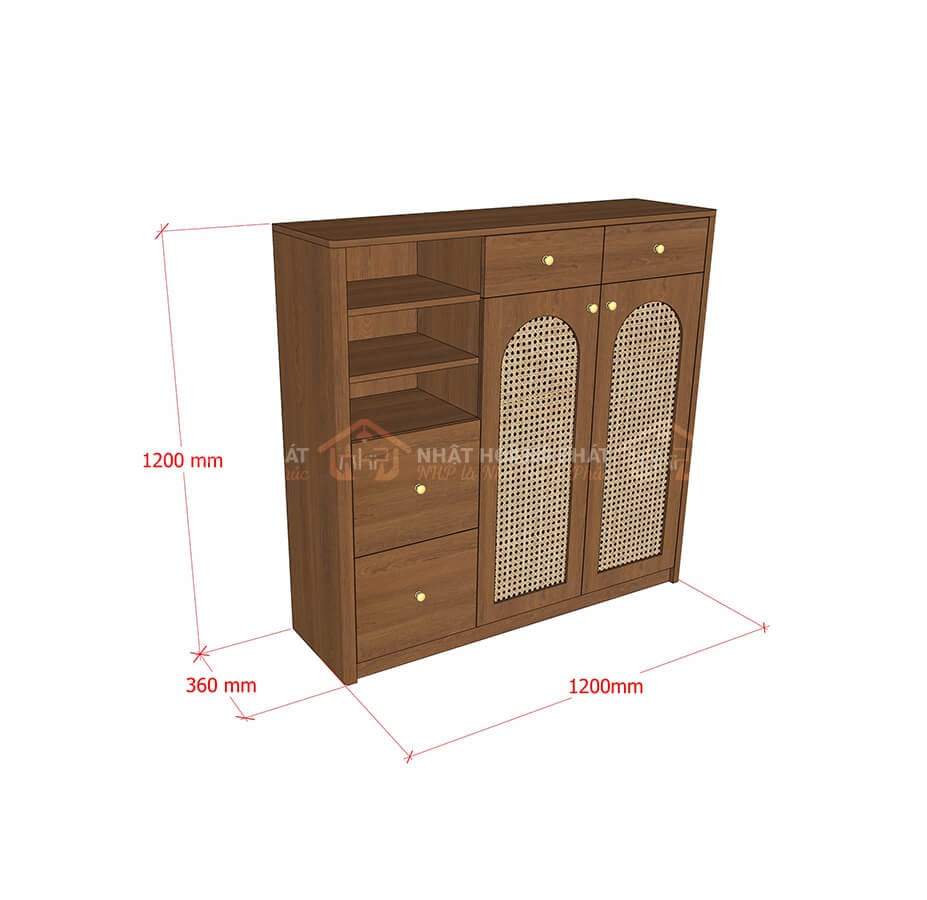tủ giày mdf 1.2m