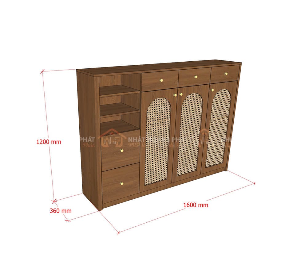 tủ giày mdf 1.2m